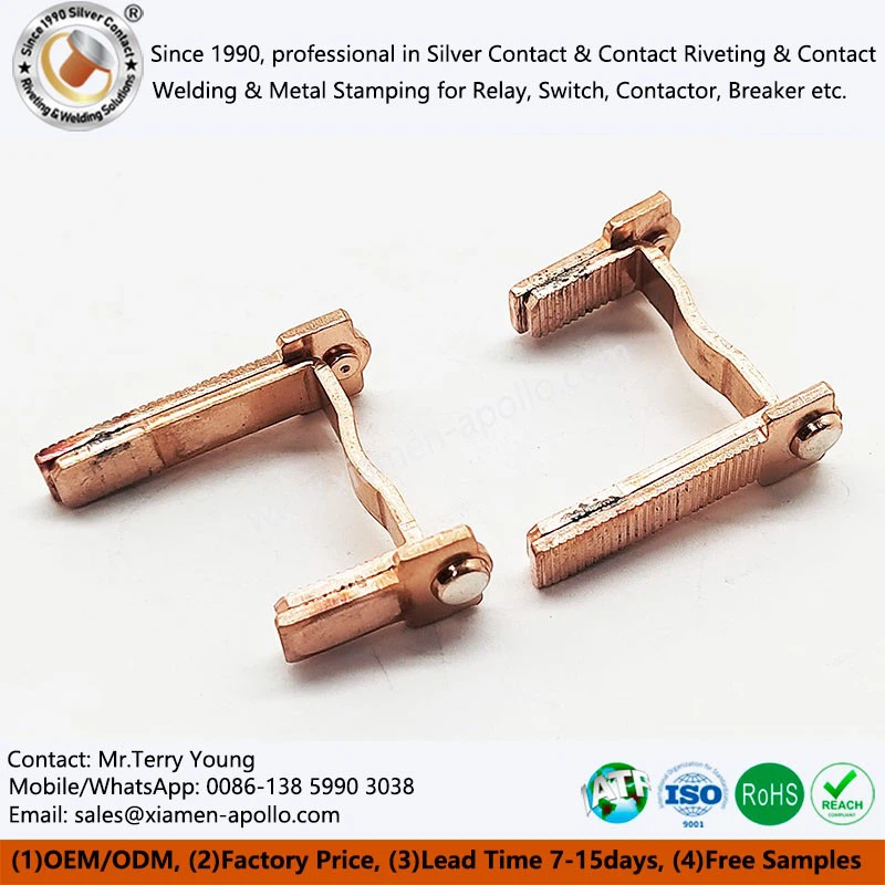 Copper Stamping Parts With Riveted Silver Contacts