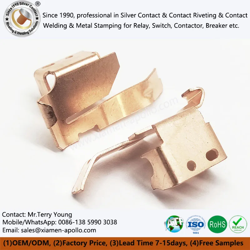 Kopparstämpelfjäderkontakter för elektrisk strömbrytare