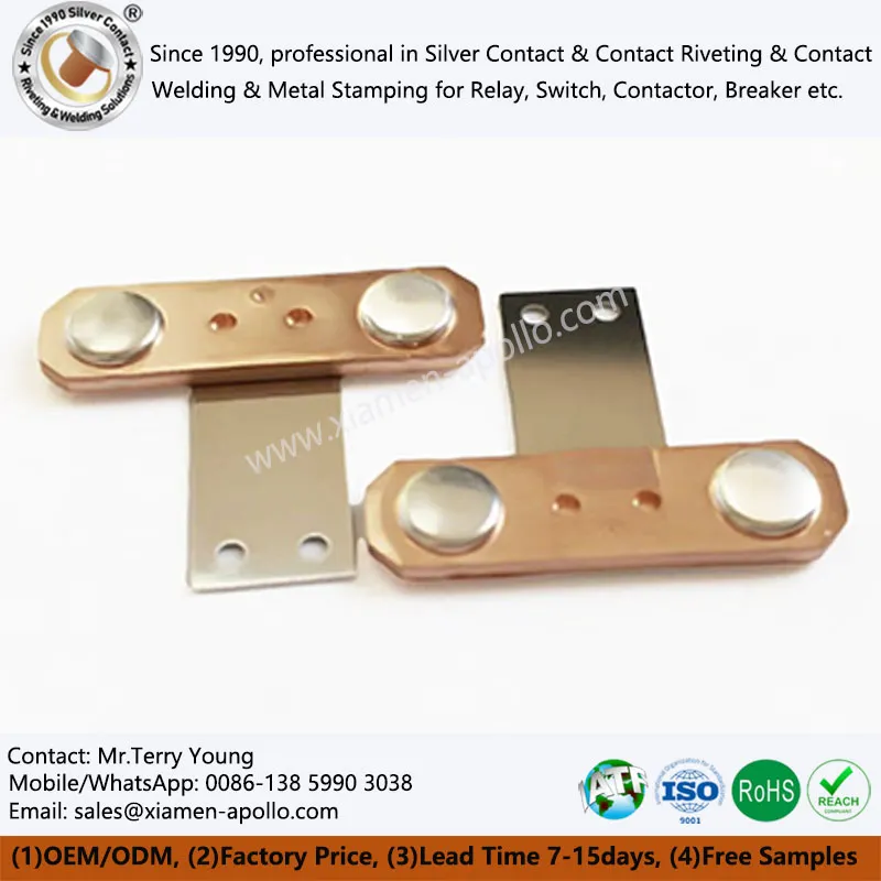 Platt bimetallisk nit för DC -krets fotovoltaisk relä