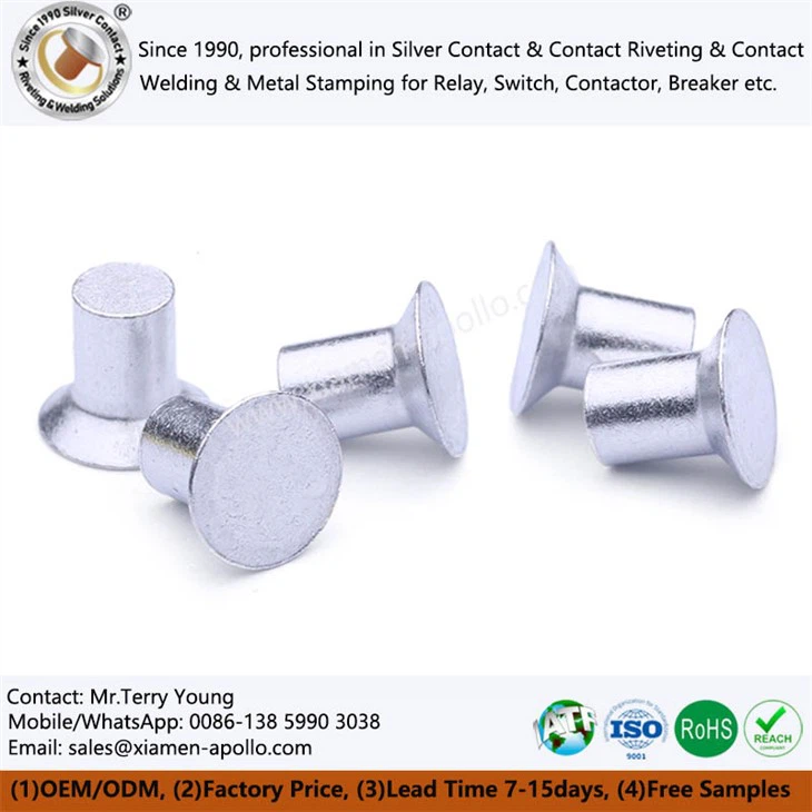 Platta silverelektriska kontakter