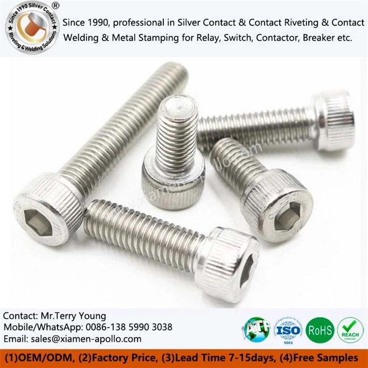 M6 Hexagon Socket Head Screw 304 Stainless Steel Knurling M6 Hexagon Socket Head Screw 304 Stainless Steel Knurling