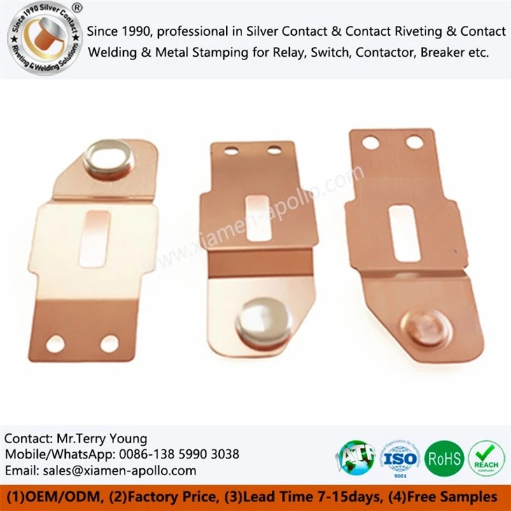 Red Copper Stamping Riveted Terminal Red Copper Stamping Riveted Terminal