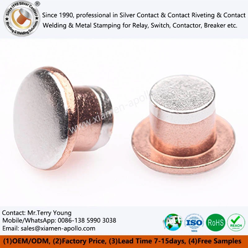 Electrical Trimetal Rivet Contact
