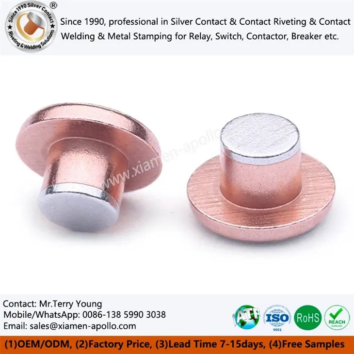 Trimetal Silver Rivet elektriska kontakter
